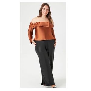 Forever 21 Plus Size Satin Off-the-Shoulder Top
